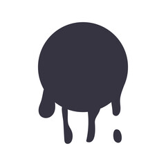 circular form drip ink blot monochrome flat style