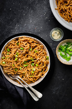 Garlic Noodles served in bowls