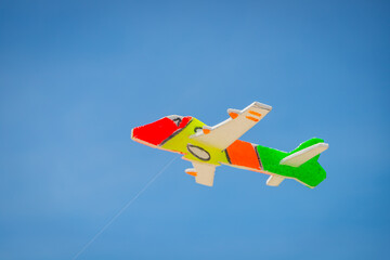 The toy plane is made of colorful foam