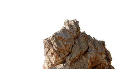 Fototapeta premium Cliff stone located part of the mountain rock isolated on white background.clipping path.