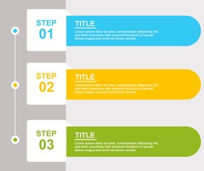 Colorful infographic steps with flat design