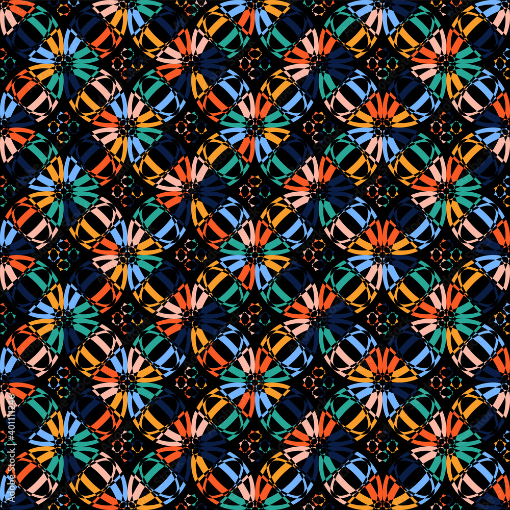 Poster seamless geometric pattern background folk art design. abstract vector image. pattern fabric or tile