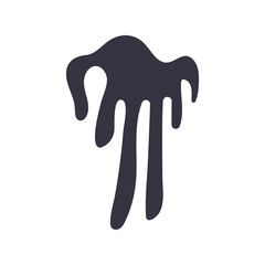 splash drip ink blot monochrome style flat