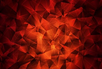 Naklejka premium Dark Red vector backdrop with lines, triangles.