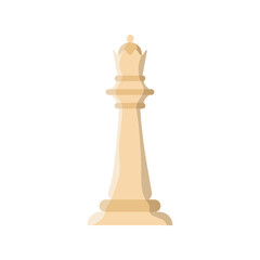 white queen chess piece flat style icon