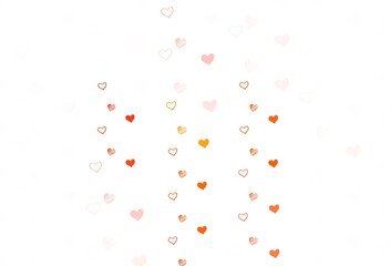 Light Red vector template with doodle hearts.