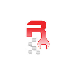 letter R service logo design template elements