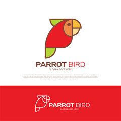 Parrot love bird logo design