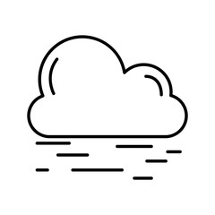 cloud with air lines weather line style icon