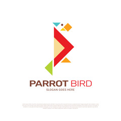 Parrot love bird logo design