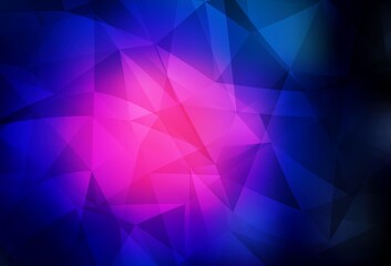 Dark Pink, Blue vector shining triangular layout.