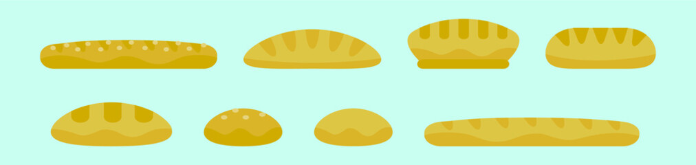 set of pastry cartoon icon design template with various models. vector illustration isolated on blue background