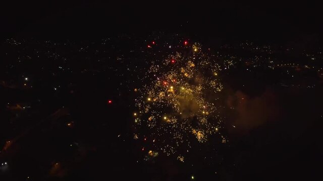 Colorful fireworks from the sky