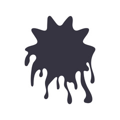 splash form drip ink blot monochrome style flat icon