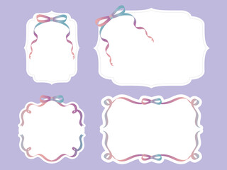 グラデーションリボンのエレガントフレーム