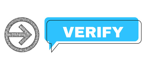 Conversation Verify blue cloud frame and net mesh direction right. Frame and colored area are misplaced for Verify label, which is located inside blue colored bubble.
