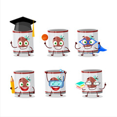 School student of can of onion cartoon character with various expressions