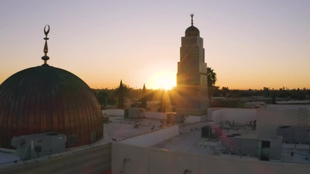 Sunset over Masjid Dome - Islamic building
