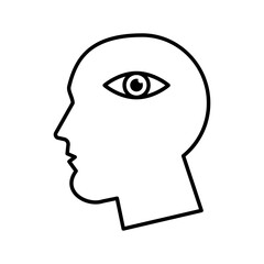 profile with eye psychologist line style icon