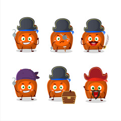Cartoon character of maple syrup with various pirates emoticons