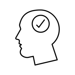 profile with check symbol psychologist line style icon