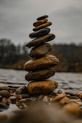stack of stones on buffalo river