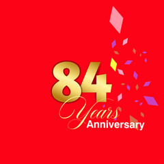 84 Year Anniversary celebration Vector Template Design Illustration