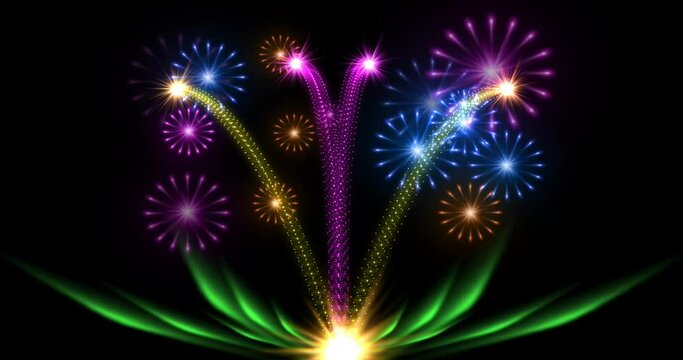 CGI fireworks exploding from the lotus flower
