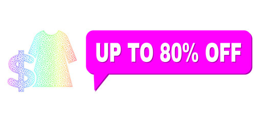 Up to 80% Off and dress price vector. Spectrum colored network dress price, and chat Up to 80% Off cloud message. Chat colored Up to 80% Off cloud has shadow.