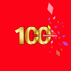 100 Year Anniversary celebration Vector Template Design Illustration