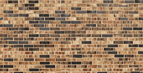 Mix vintage sepia tone ,black, brown, yellow, red, gray bricks wall background