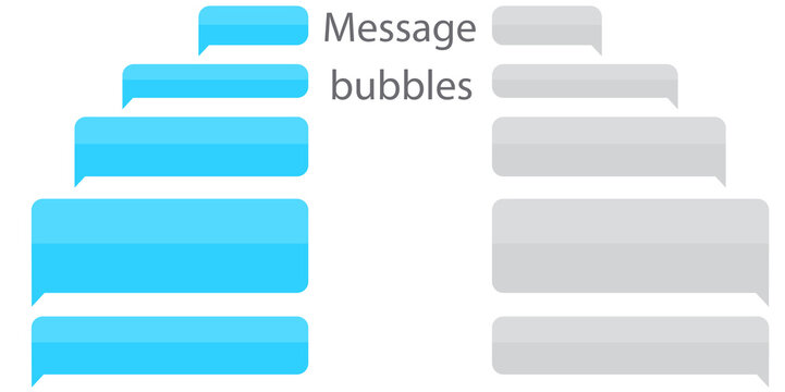 Chat Messenger Set Icon. Bubble Set Icon Vector Illustration. Social Media Web Element. Talk Interface Message Button. Stock Image. EPS 10.