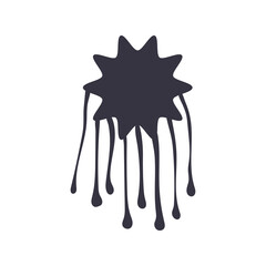splash form drip ink blot monochrome style flat