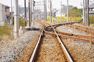 踏切間際から撮影した線路