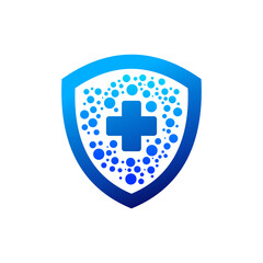 Obraz premium medical bio technology shield icon logo