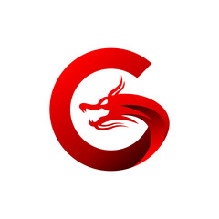 initial letter C dragon logo