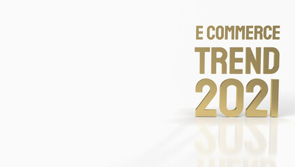 The gold e commerce on white background for online marketing 3d rendering.