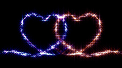 Sparkling Glitter Heart Particles background