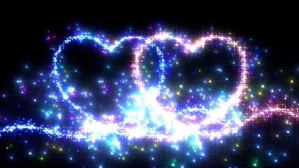 Sparkling Glitter Heart Particles 3D illustration