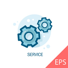 Service. Vector modern flat line design illustration icons