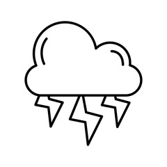 cloud with rays weather line style icon