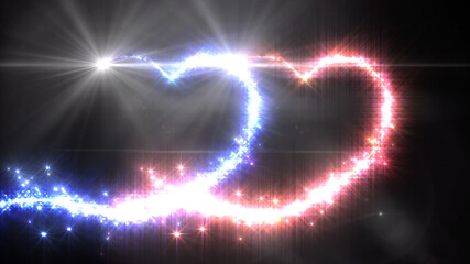 Sparkling Glitter Heart Particles 3D illustration