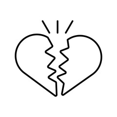Obraz premium heart love break line style icon