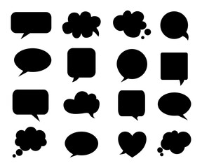 Speech bubble icon on white background.