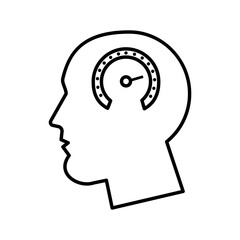 profile with gauge measure psychologist line style icon