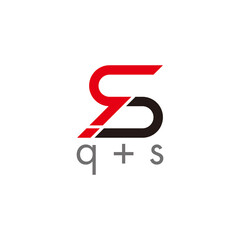 abstract letter qs simple geometric link logo vector