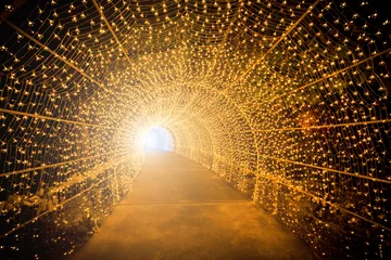 Fotobehang LEd light Illumination tunnel background © PRASERT