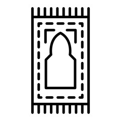 Prayer Rug Concept, Pile carpet Vector Icon Design, Arab culture and traditions Symbol on white background, Islamic and Muslim practices Sign,