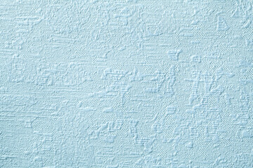 Texture of blue wallpaper with relief and godler pattern. Paper background