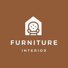 furniture interior sofa house logo vector icon illustration